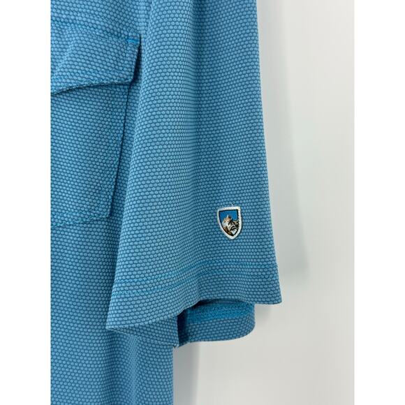 KUHL Polo Shirt Men's Size XL Pockets Modal Blend Stretch Hiking Casual Blue - Picture 5 of 8